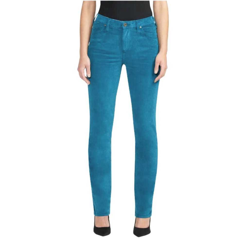 Rare JNY Sutton Straight Teal Stretch Jeans Size 8